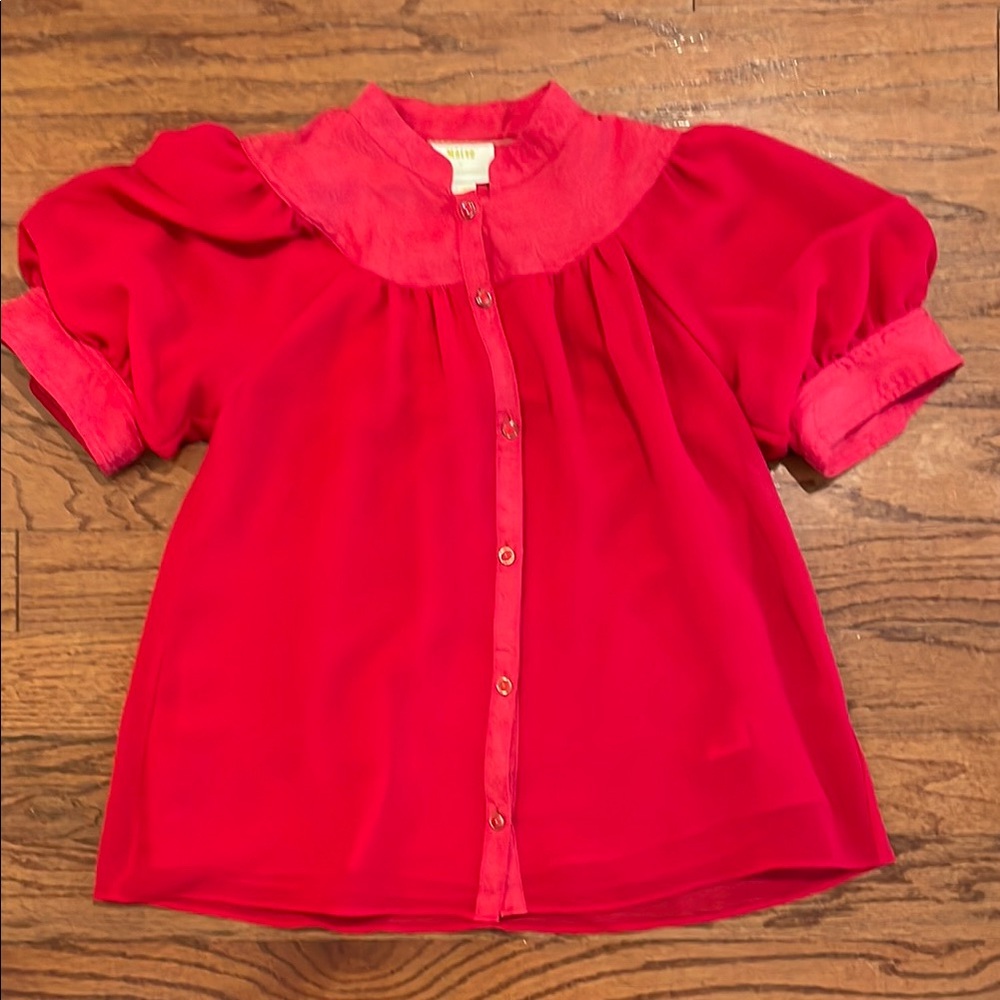 Anthropologie Red Button Down Shirt